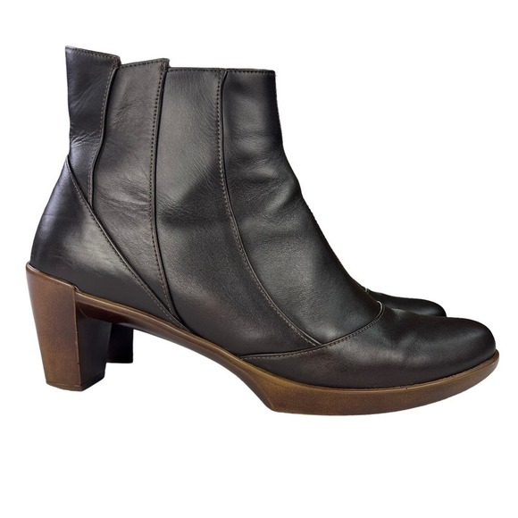 Naot Boots Womens Size US11 EU41 Gema Brown Leather Heeled Ankle Boot - Picture 1 of 14